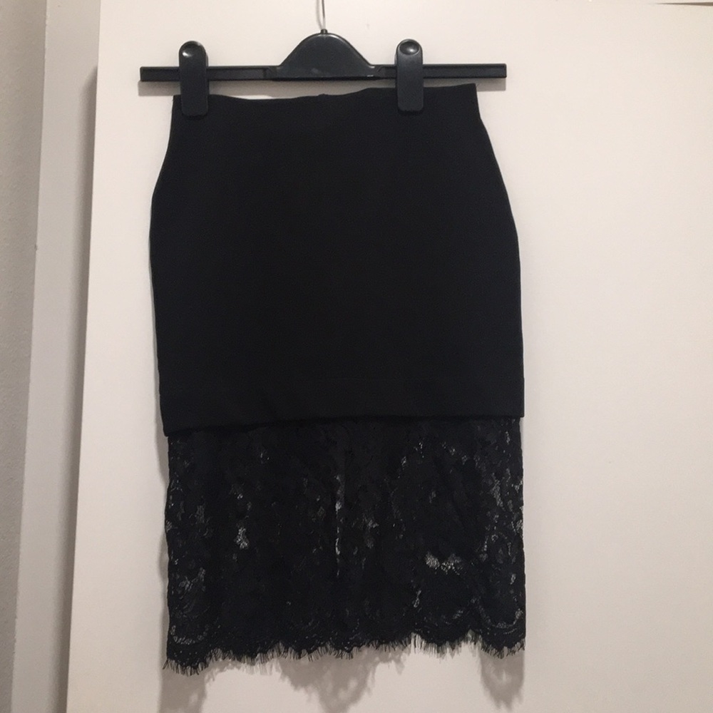 Topshop Black skirt with lace trimming EU 34 US 2